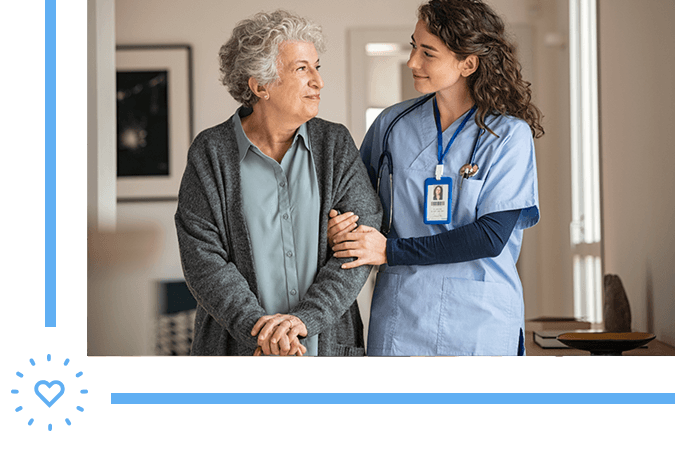 caretaker creating positive atmosphere for grandmother